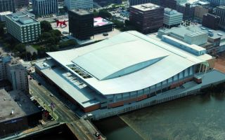 Millikens reinforcement fabrics in action on a roof of the new convention center in Grand Rapids, Michigan Photo: Milliken & Company