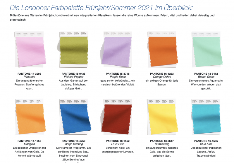 Pantone Colors Summer 2022