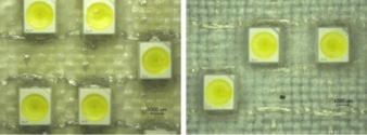 Passivation of a multilayered woven circuit arrangement with a plastic membrane using tip-coating and deep-drawing, respectively Photos: TITV Greiz